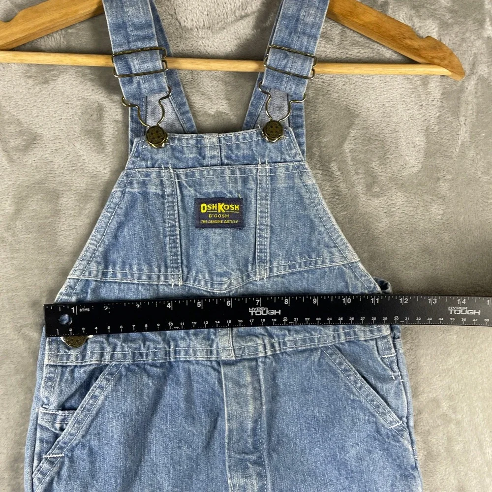 Vintage OshKosh B'gosh Overall Shorts Kids 4T Blue Denim Bib Made in USA